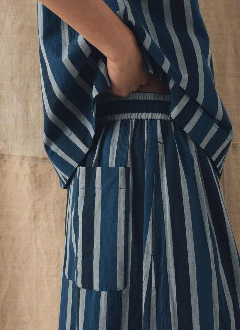 Stripe Cotton Culottes | French Blue