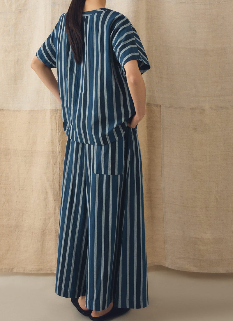 Stripe Cotton Culottes | French Blue