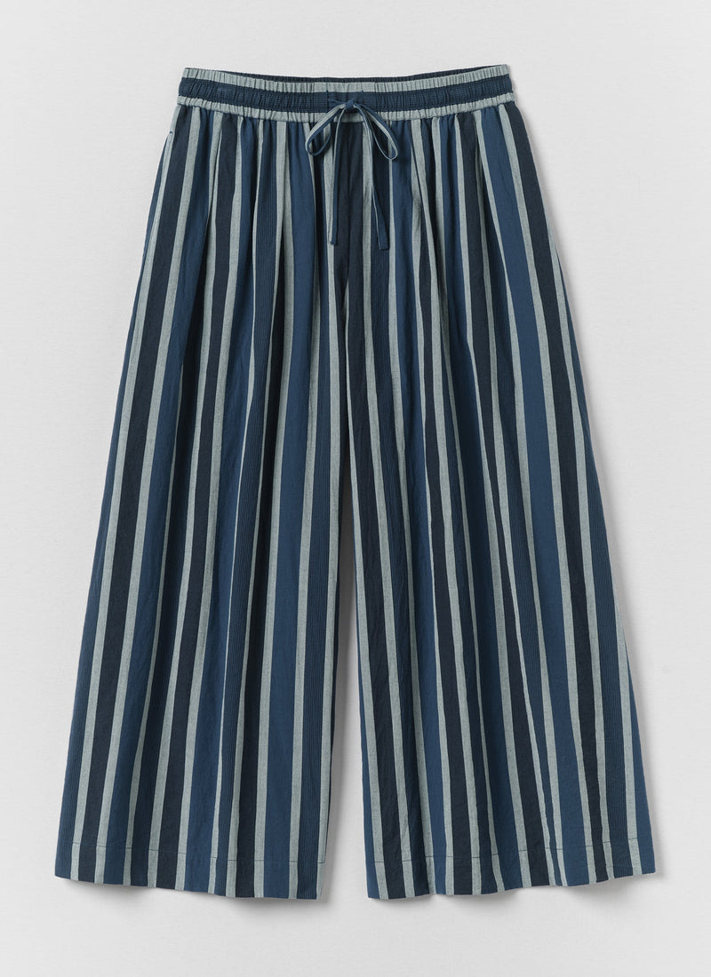 Stripe Cotton Culottes | French Blue