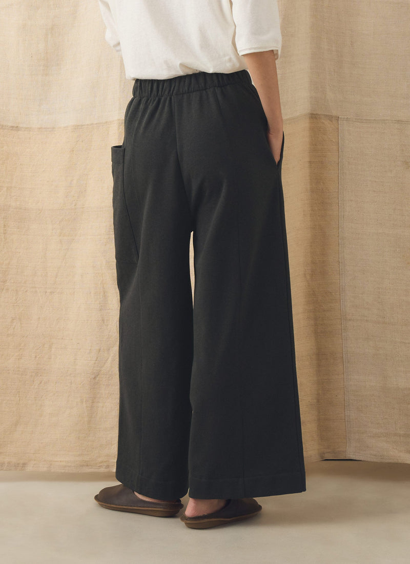 Cotton Hemp Loopback Jersey Trousers | Dark Charcoal
