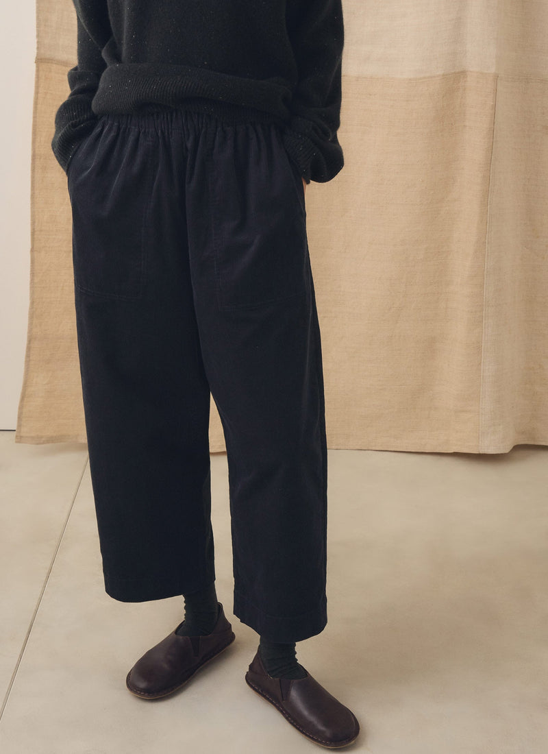 Barrel Leg Cord Trousers | Midnight