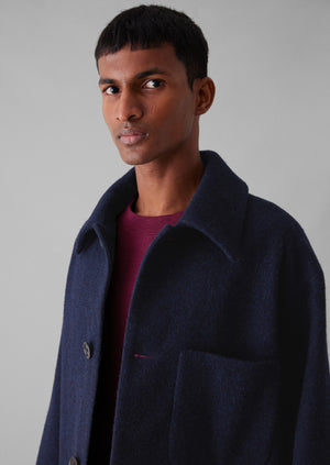 Relaxed Wool Coat | Navy