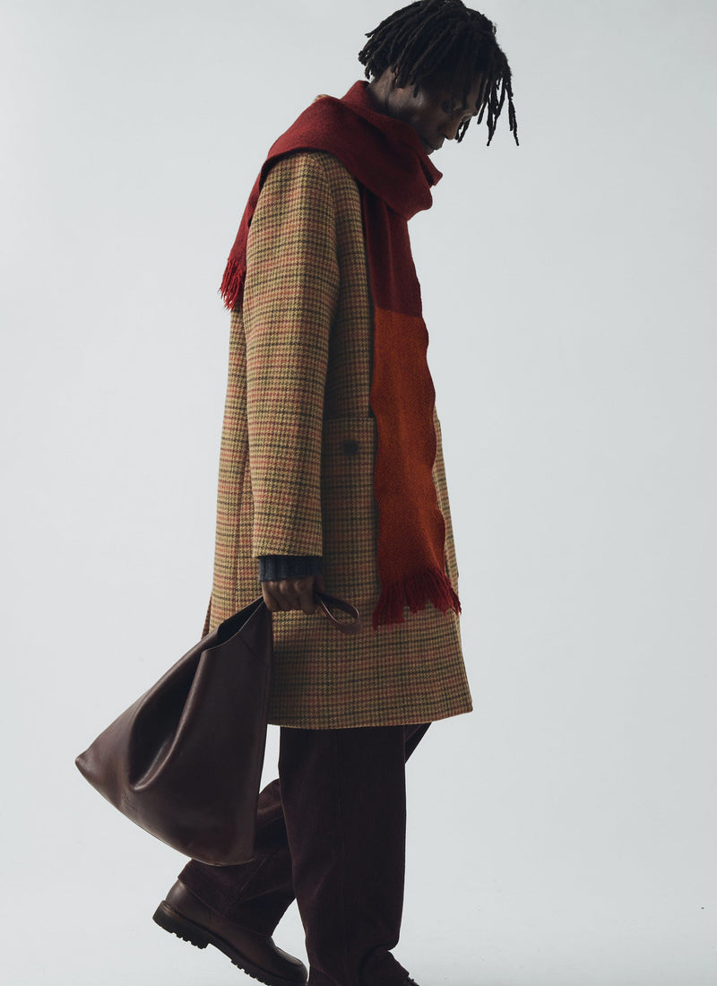 Vibrant Check Wool Overcoat | Umber Multi