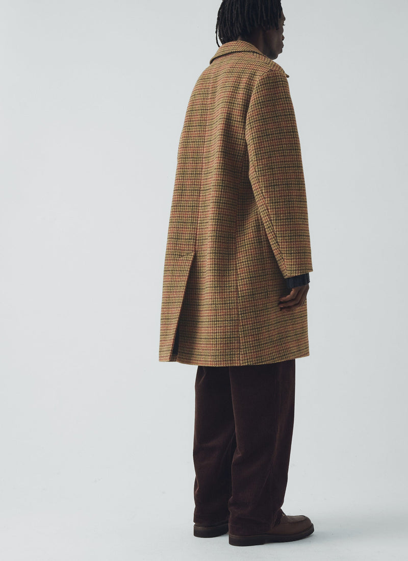 Vibrant Check Wool Overcoat | Umber Multi