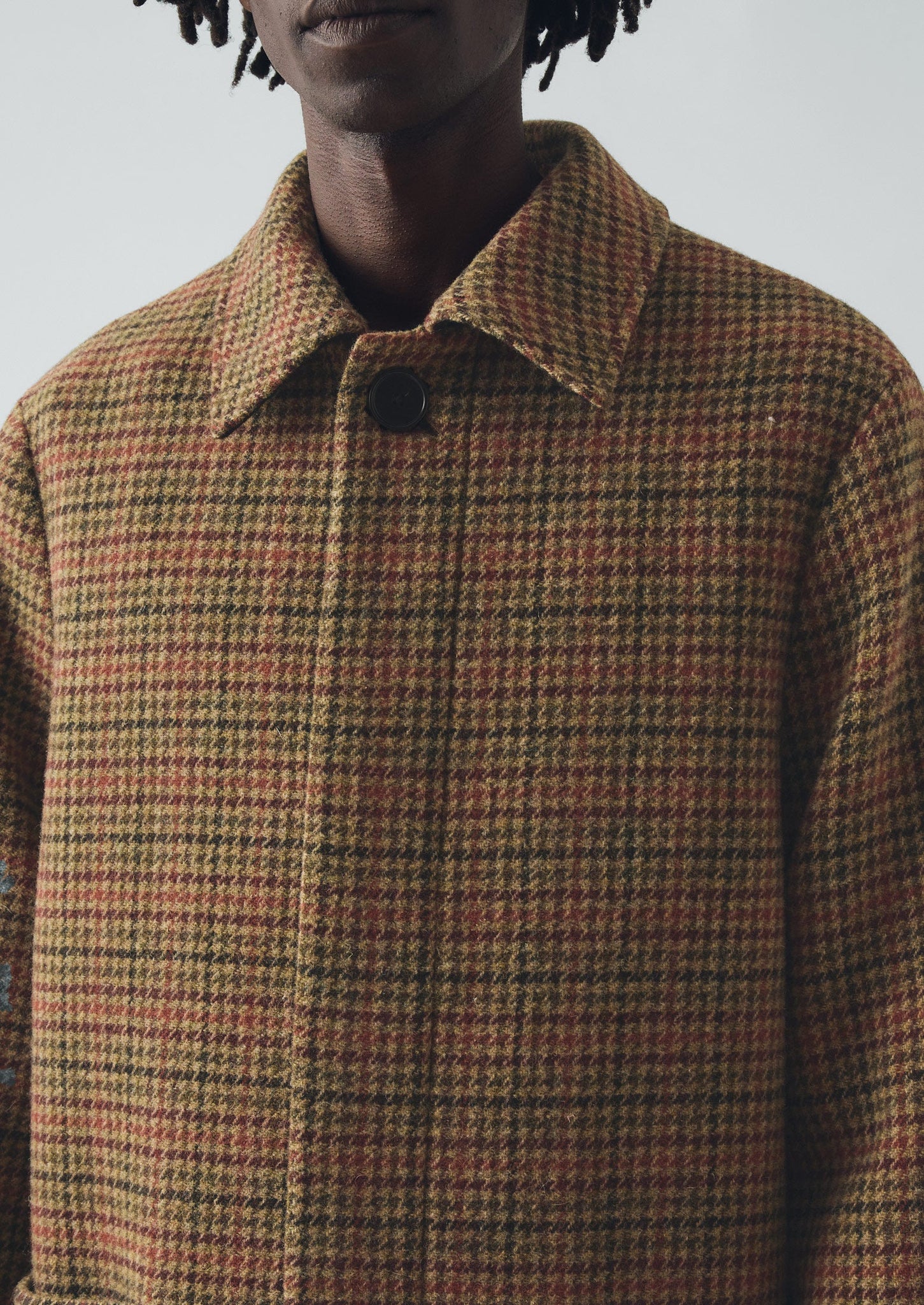Vibrant Check Wool Overcoat | Umber Multi