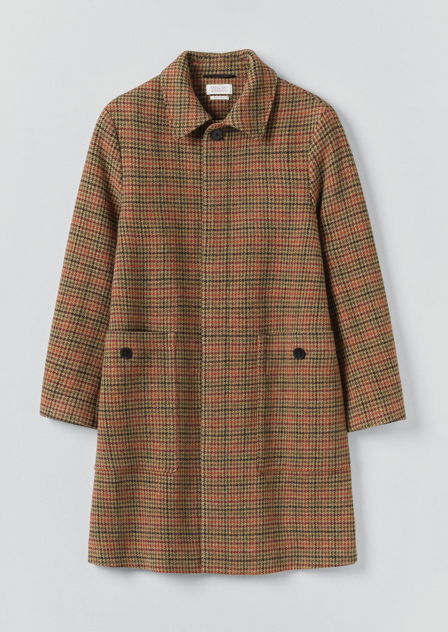 Vibrant Check Wool Overcoat | Umber Multi