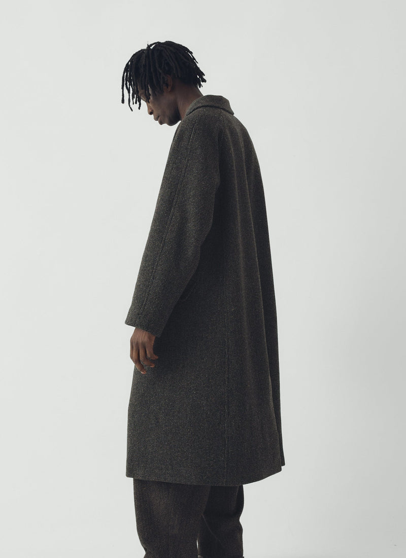 Textured Tweed Wool Overcoat | Iron Grey