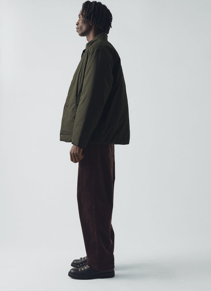 Padded Stand Collar Jacket | Iron Green