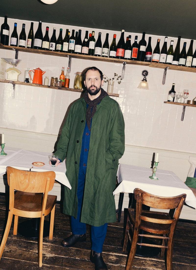 Waxed Cotton Trench Coat | Forest Green