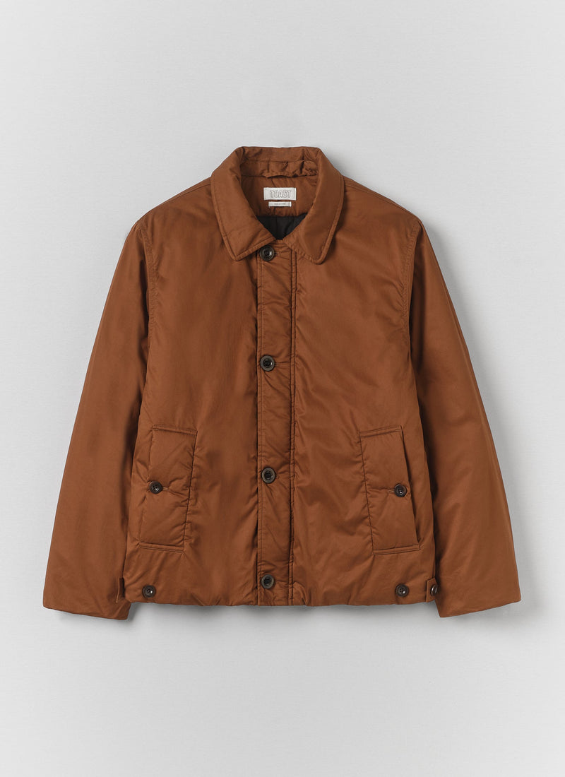 Padded Cotton Twill Jacket | Brick