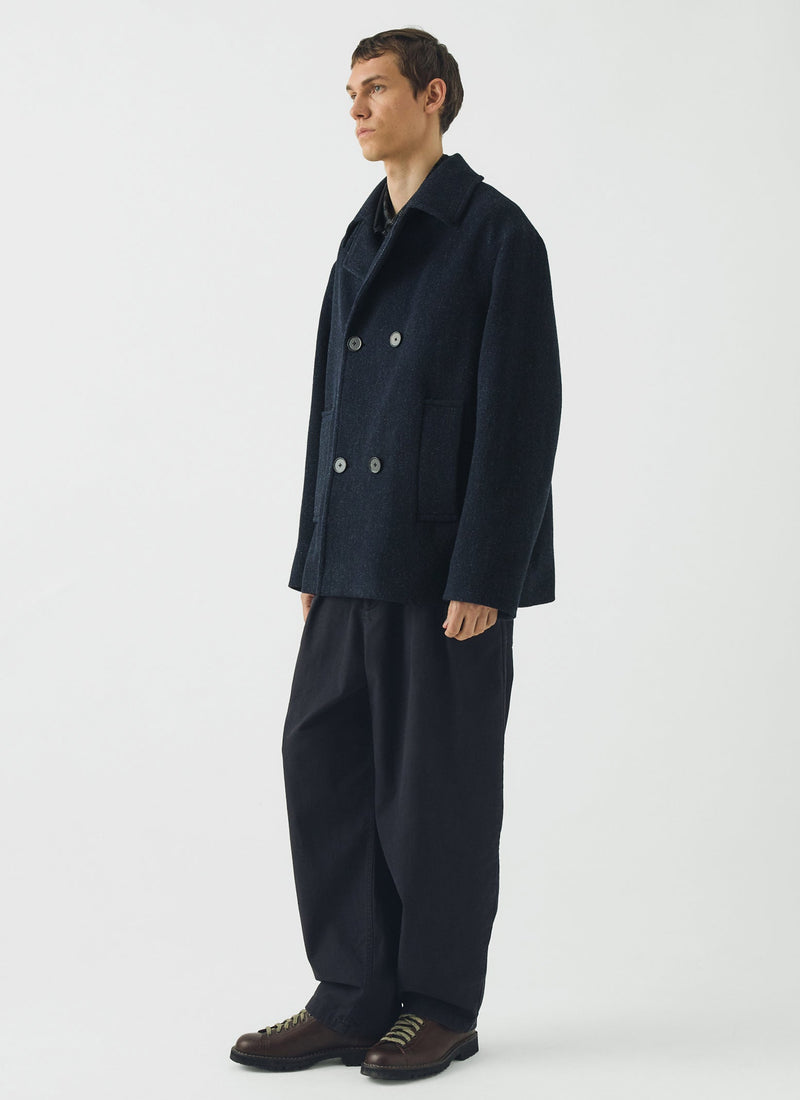 Double Breasted Wool Peacoat | Navy