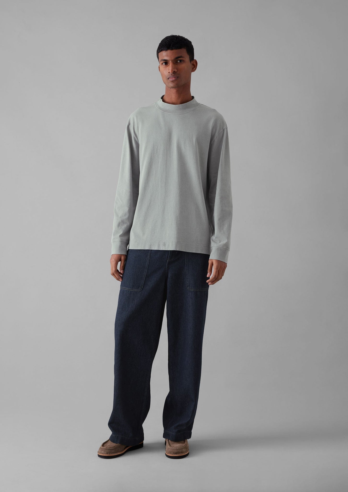 Garment Dyed Cotton Long Sleeve Tee | Carbon