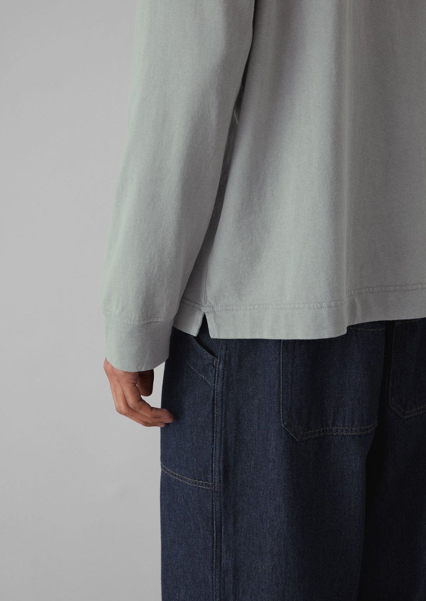 Garment Dyed Cotton Long Sleeve Tee | Carbon