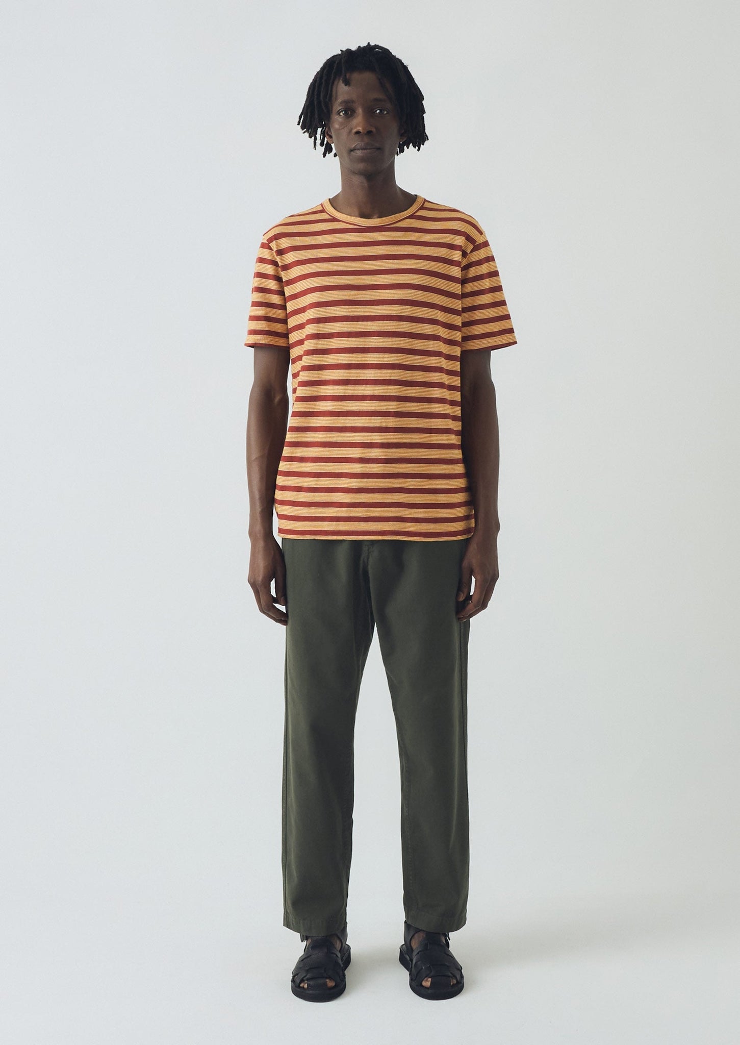 Theo Cotton Stripe Short Sleeve Tee | Red Rock