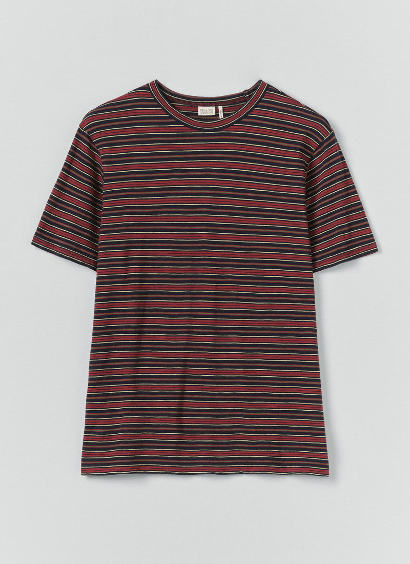 Theo Stripe Cotton Short Sleeve Tee | Provencal Blue/Multi