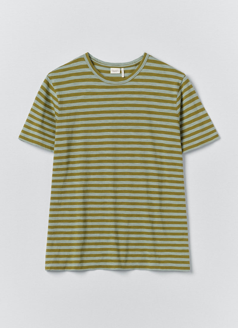 Theo Stripe Lightweight Cotton Tee | Juniper Berry