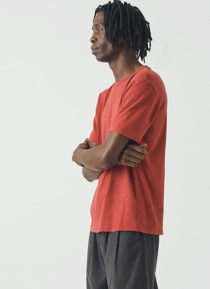 Theo Cotton Short Sleeve Tee | Terracotta