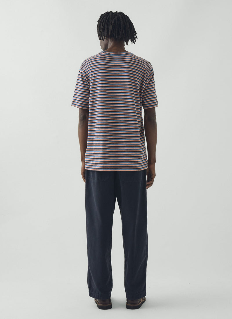 Theo Stripe Cotton Short Sleeve Tee | Multi