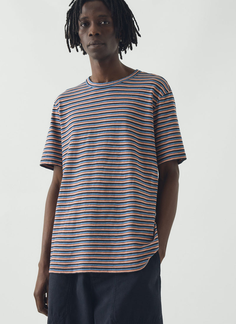 Theo Stripe Cotton Short Sleeve Tee | Multi