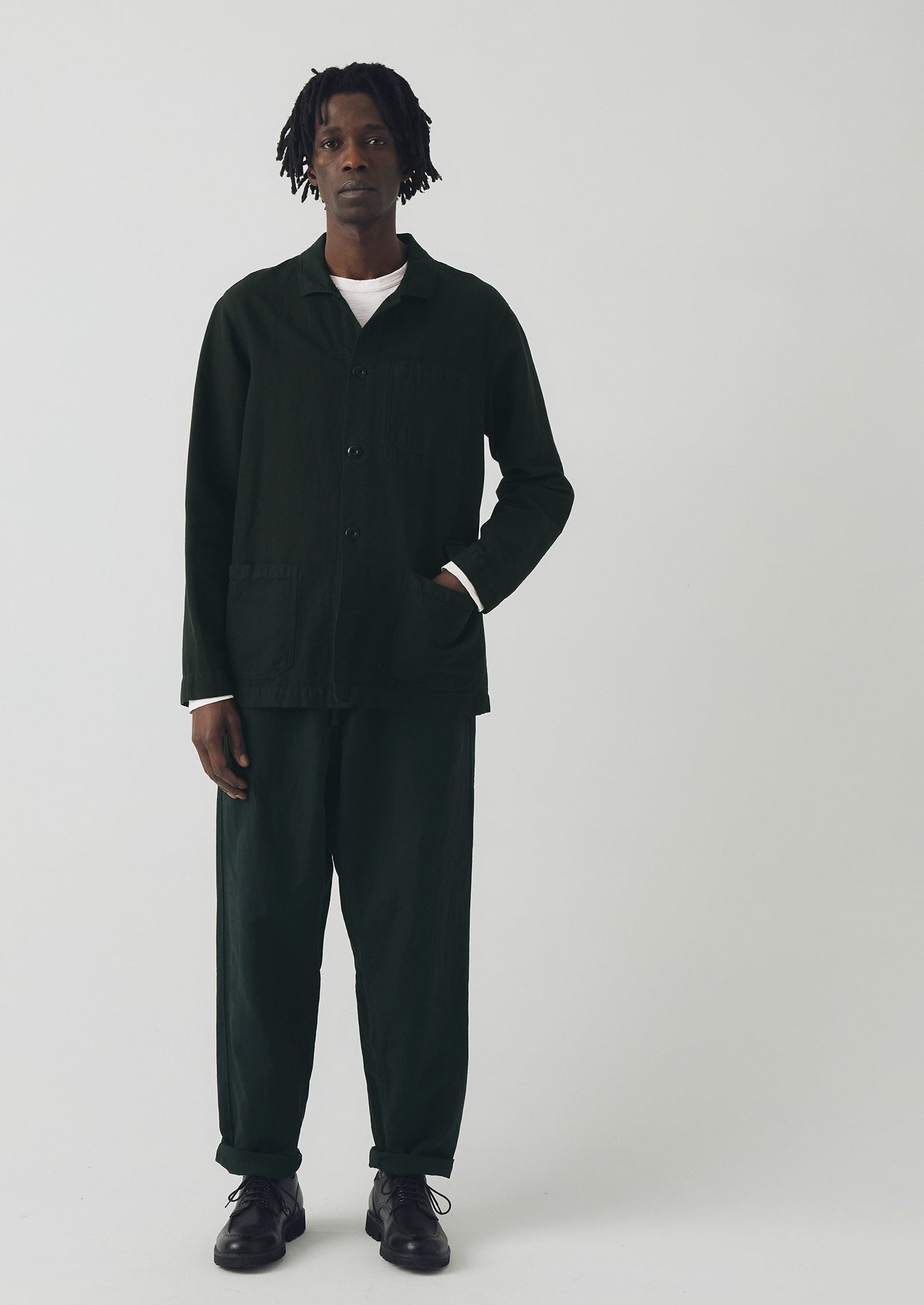 Arlo Garment Dyed Herringbone Jacket | Washed Black