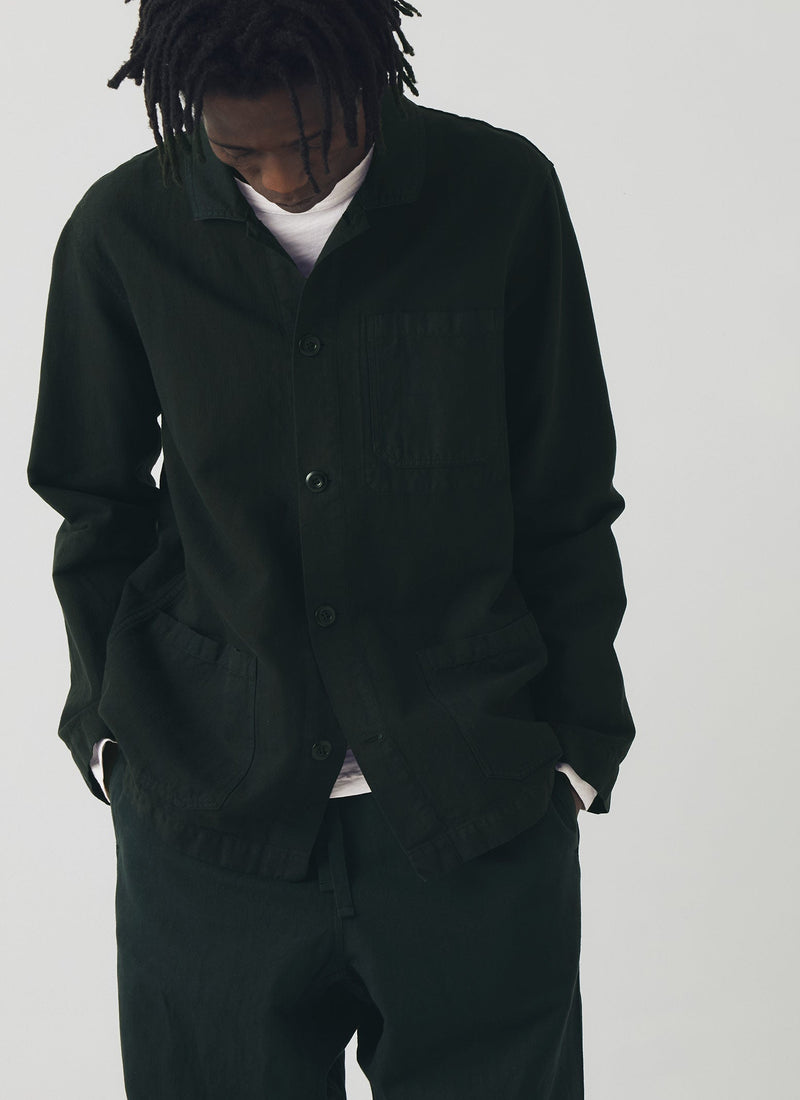 Arlo Garment Dyed Herringbone Jacket | Washed Black