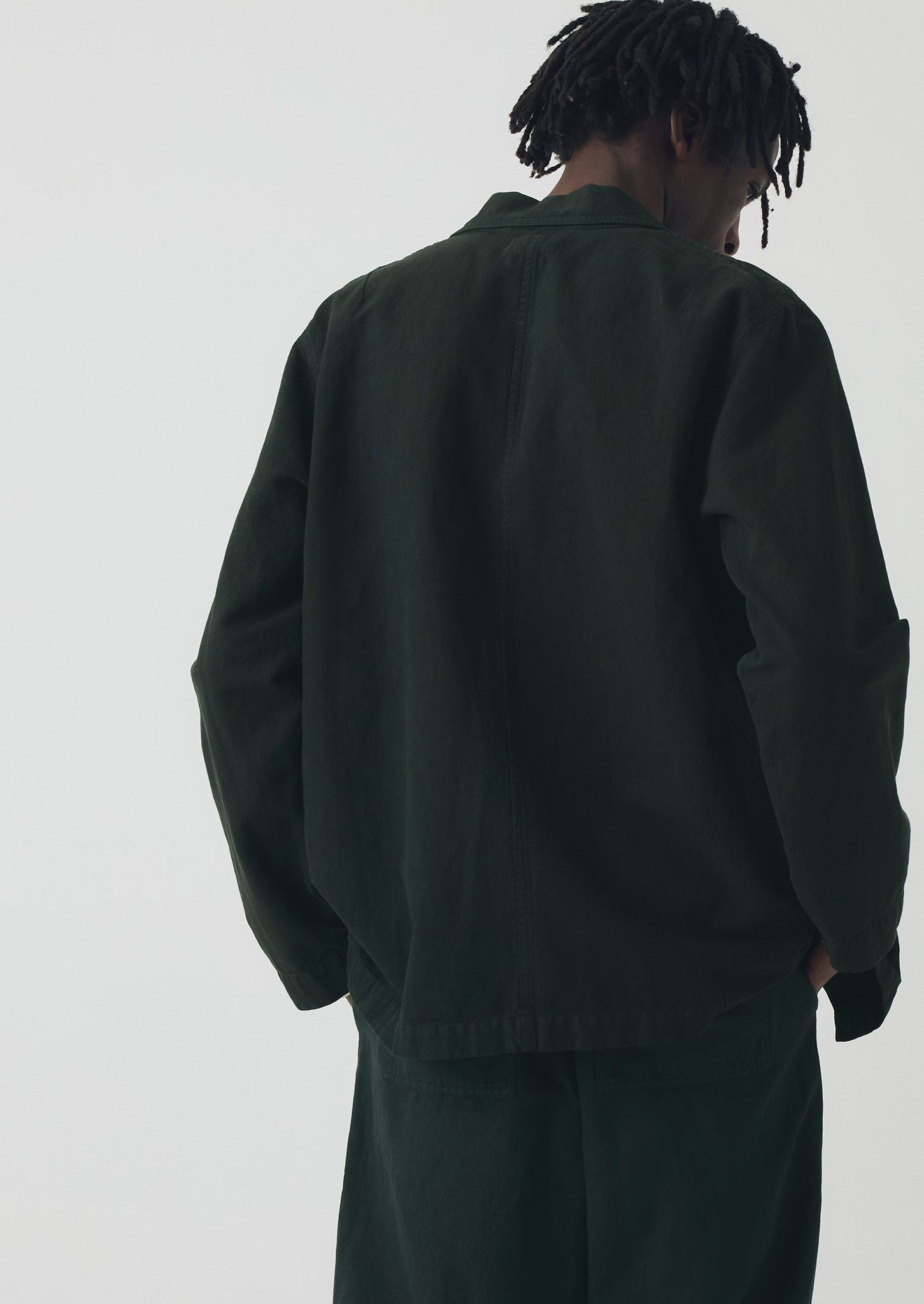 Arlo Garment Dyed Herringbone Jacket | Washed Black