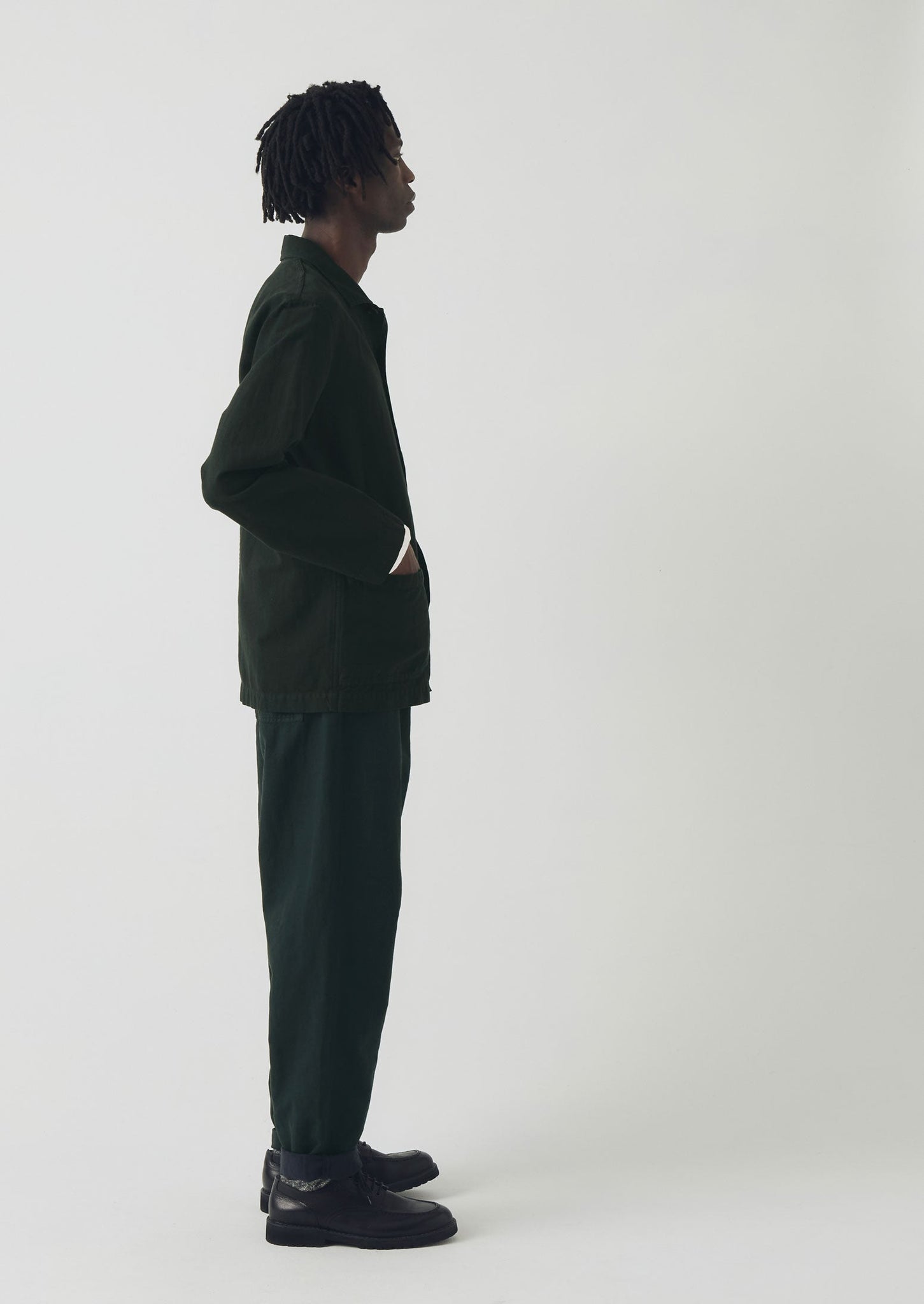 Arlo Garment Dyed Herringbone Jacket | Washed Black