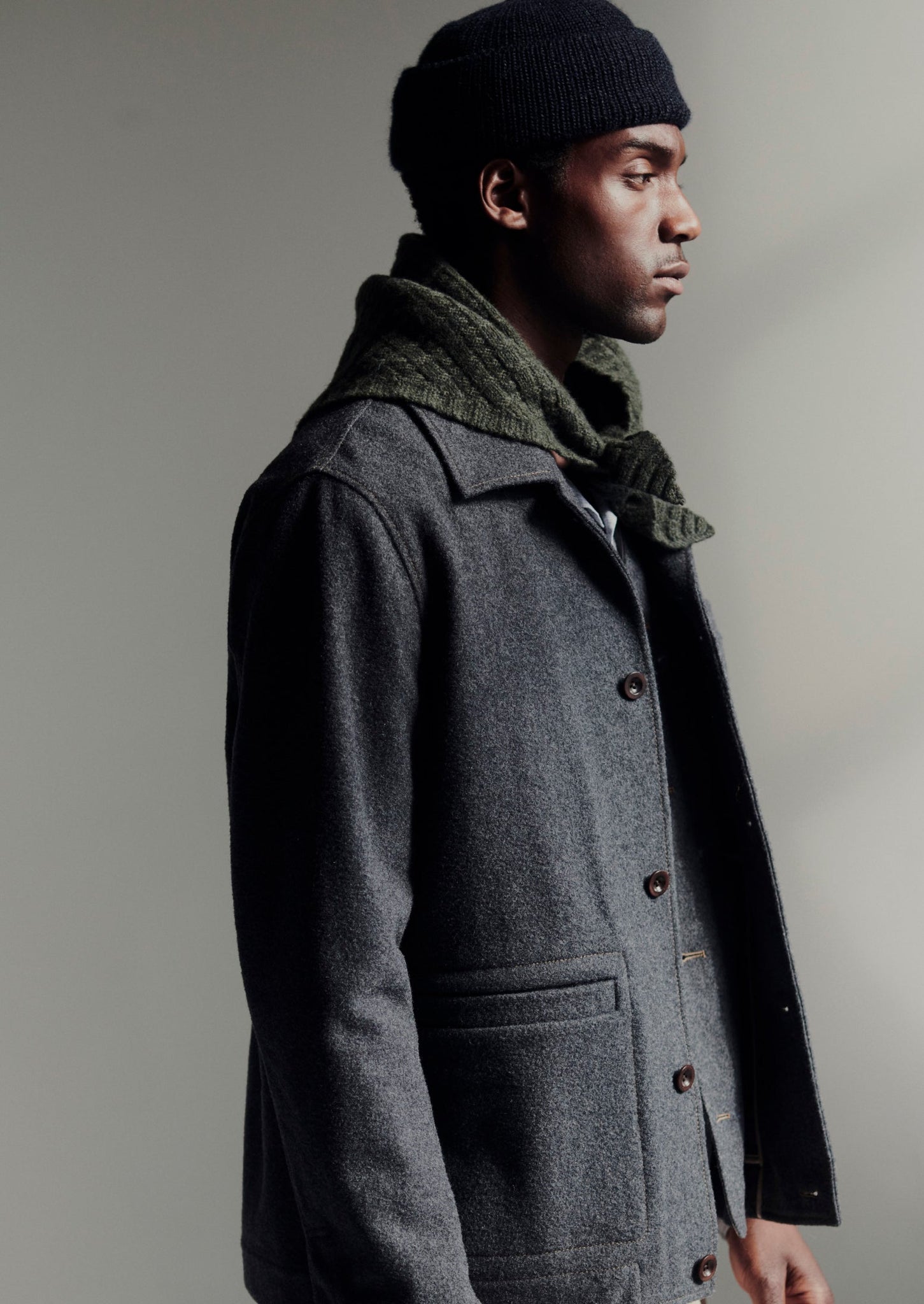 Melton wool coat mens best sale