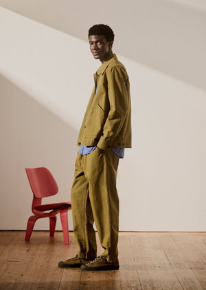 Patch Pocket Organic Cotton Coach Jacket | Warm Olive