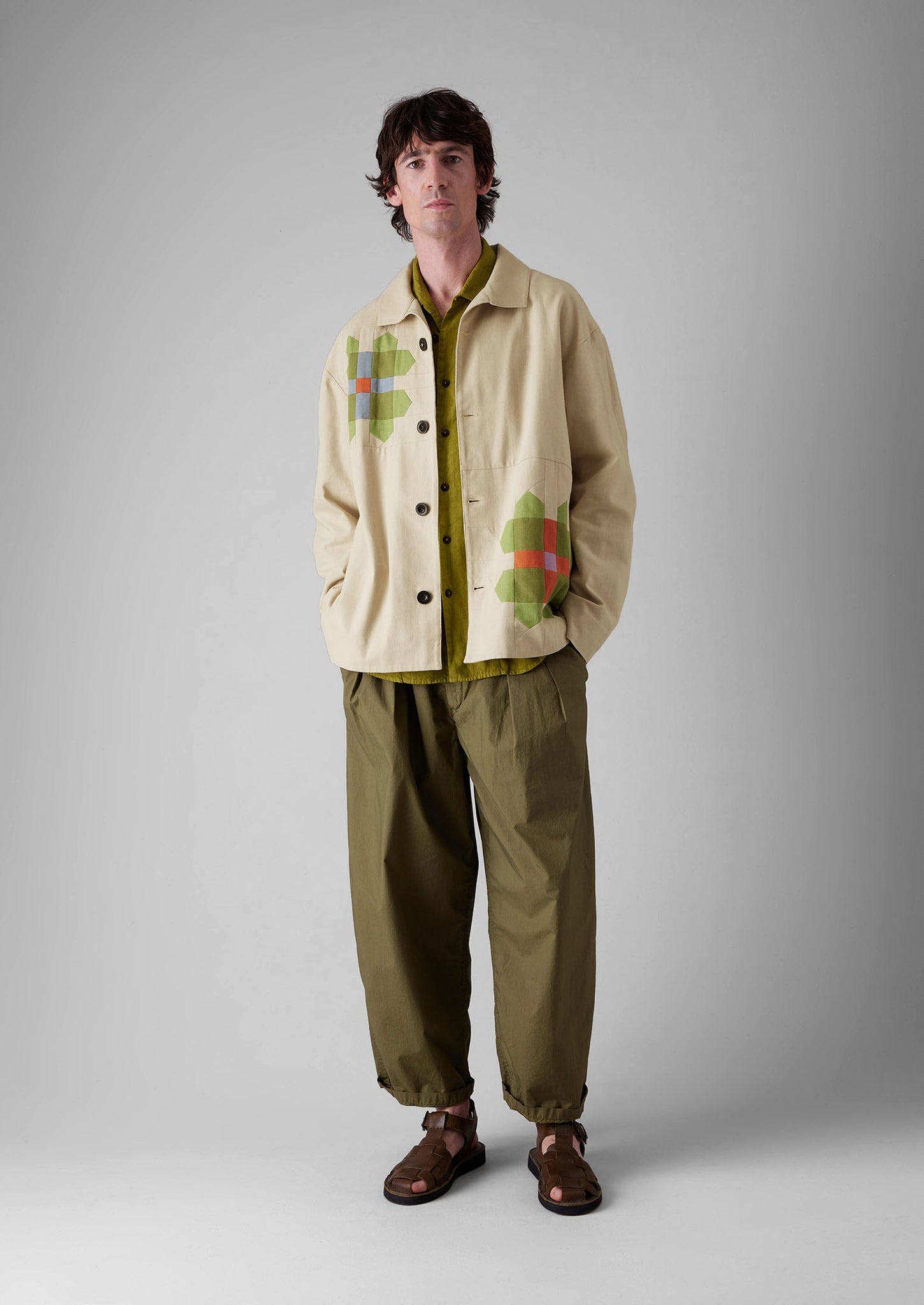 Patchwork Pinwheel Cotton Jacket | Multi