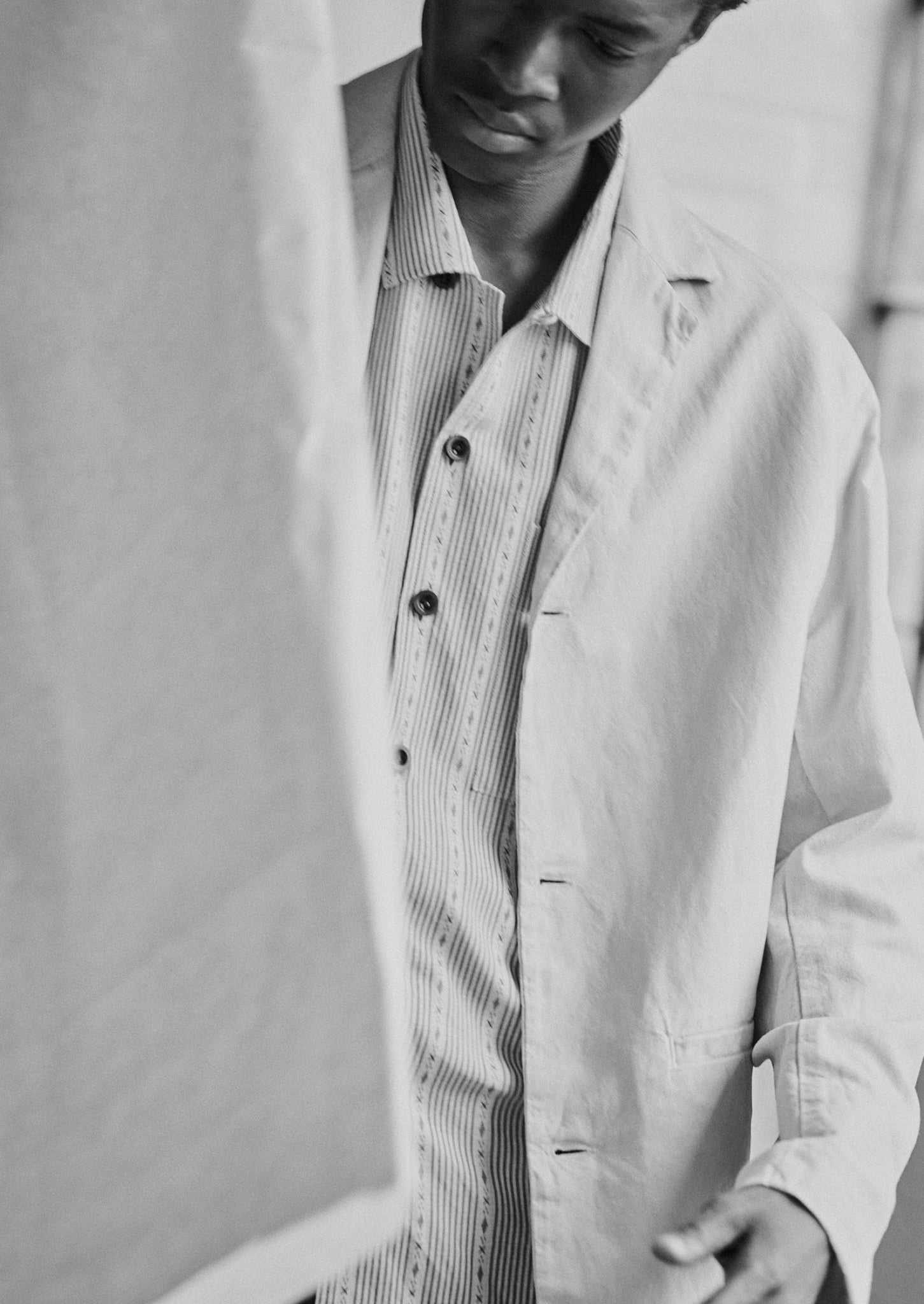 Cotton Linen High Break Blazer | Wood Ash