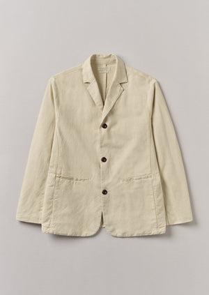 Cotton Linen High Break Blazer | Wood Ash