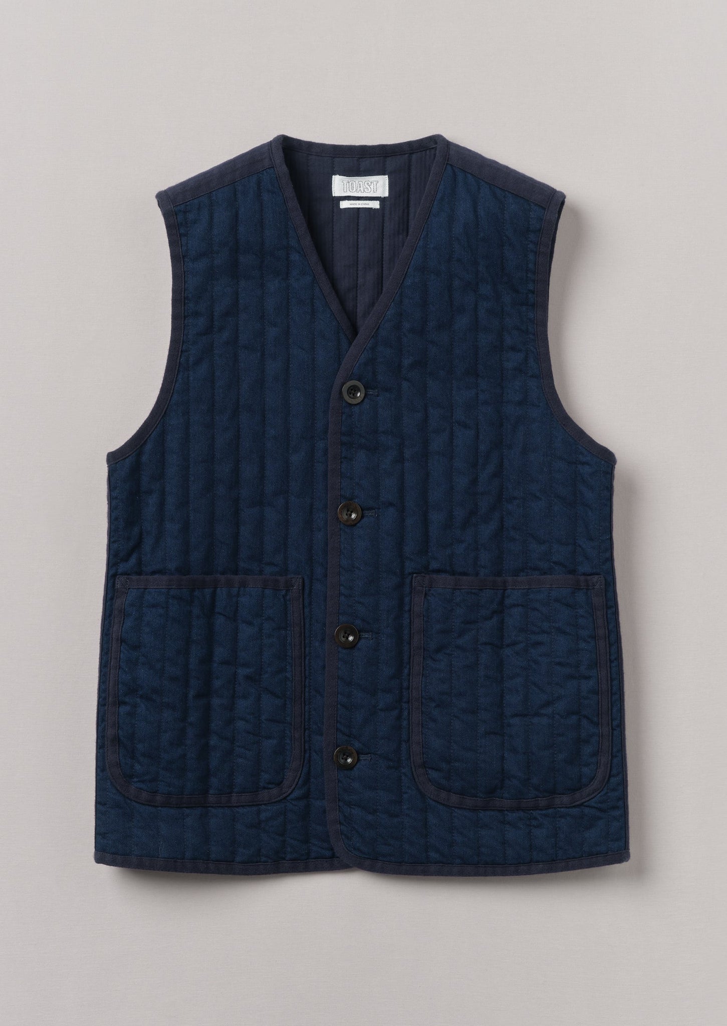 Indigo Cotton Padded Gilet | Indigo