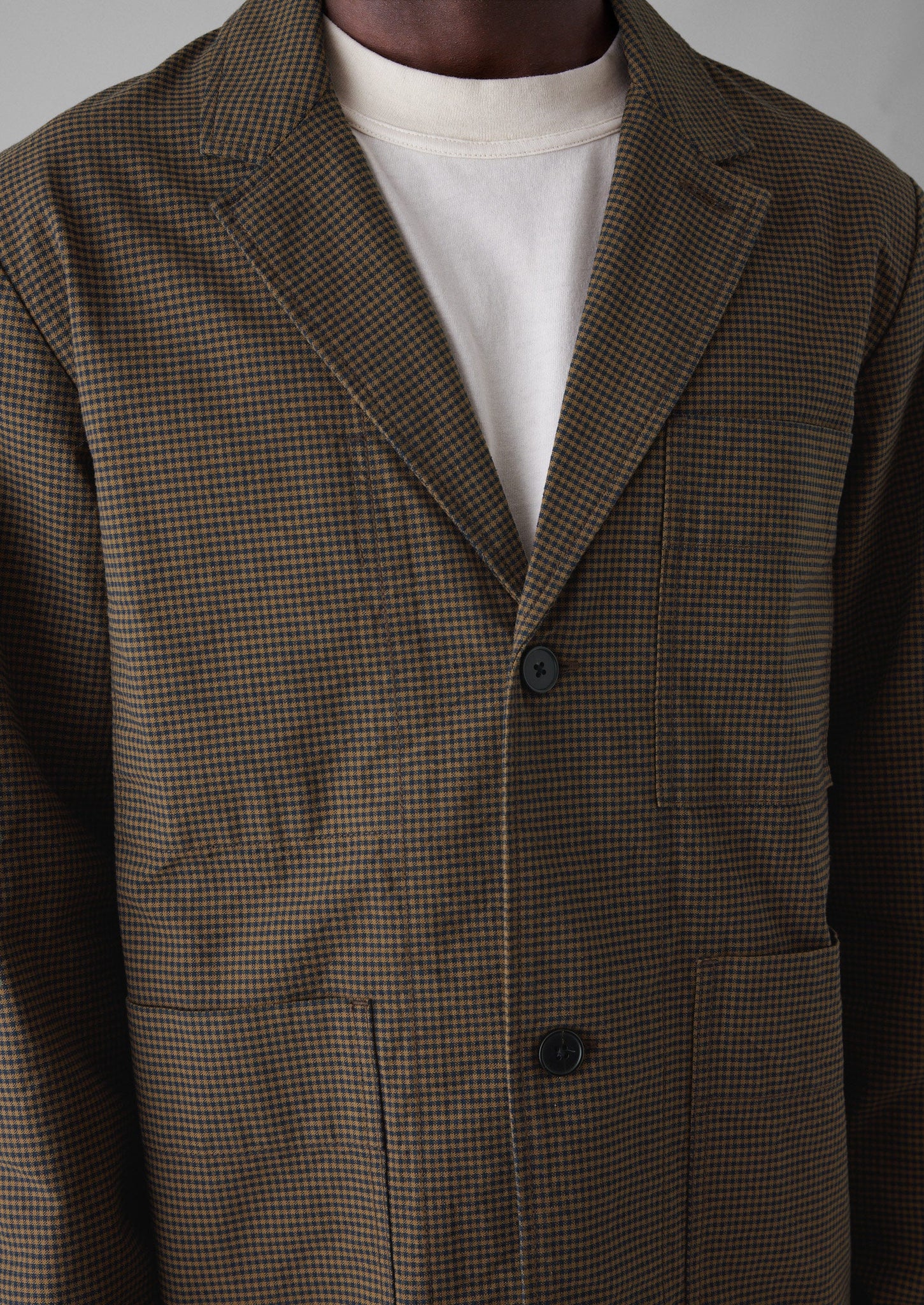 Unstructured Gingham Blazer | Burnt Umber