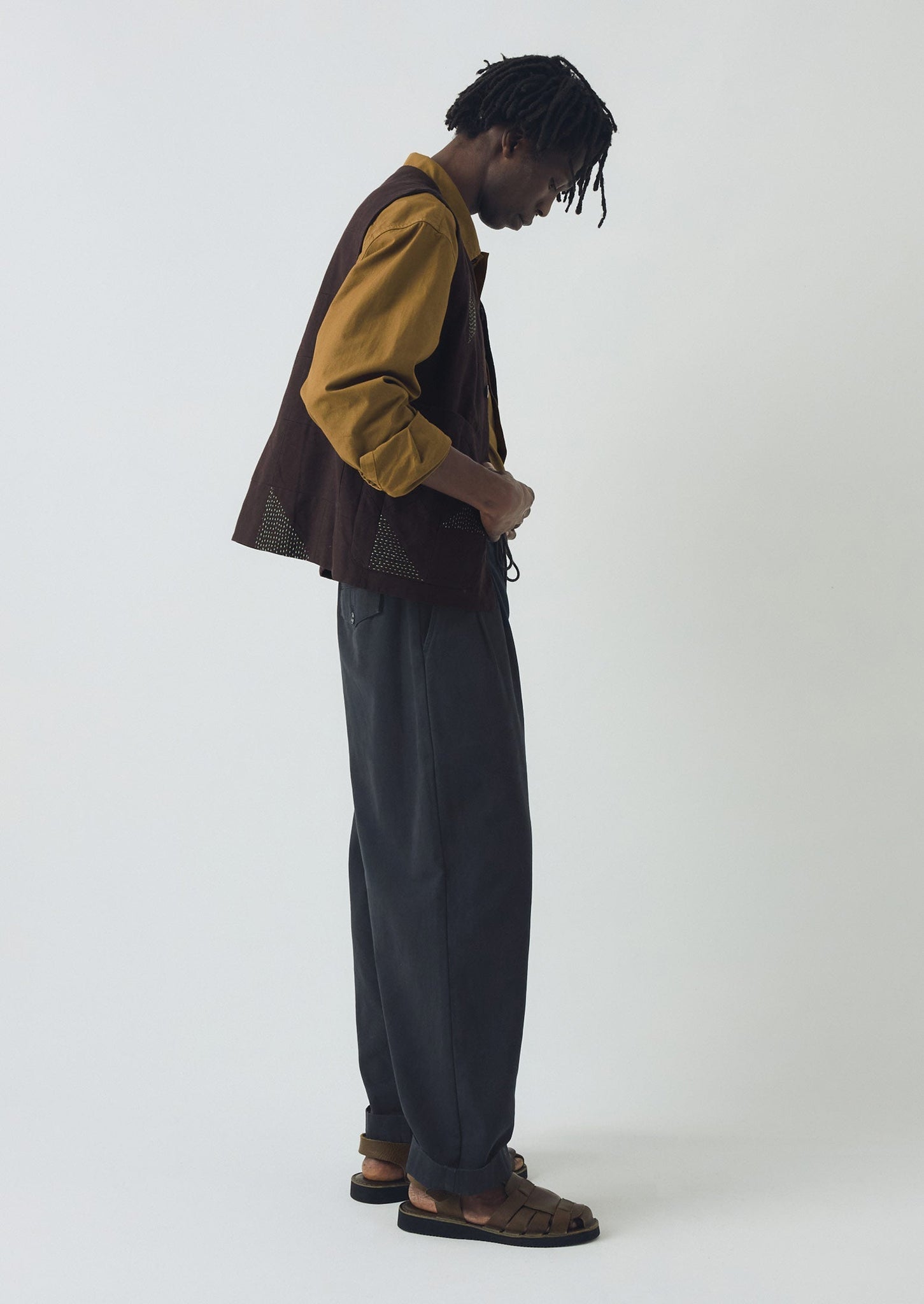 Patchwork Kantha Gilet | Pine