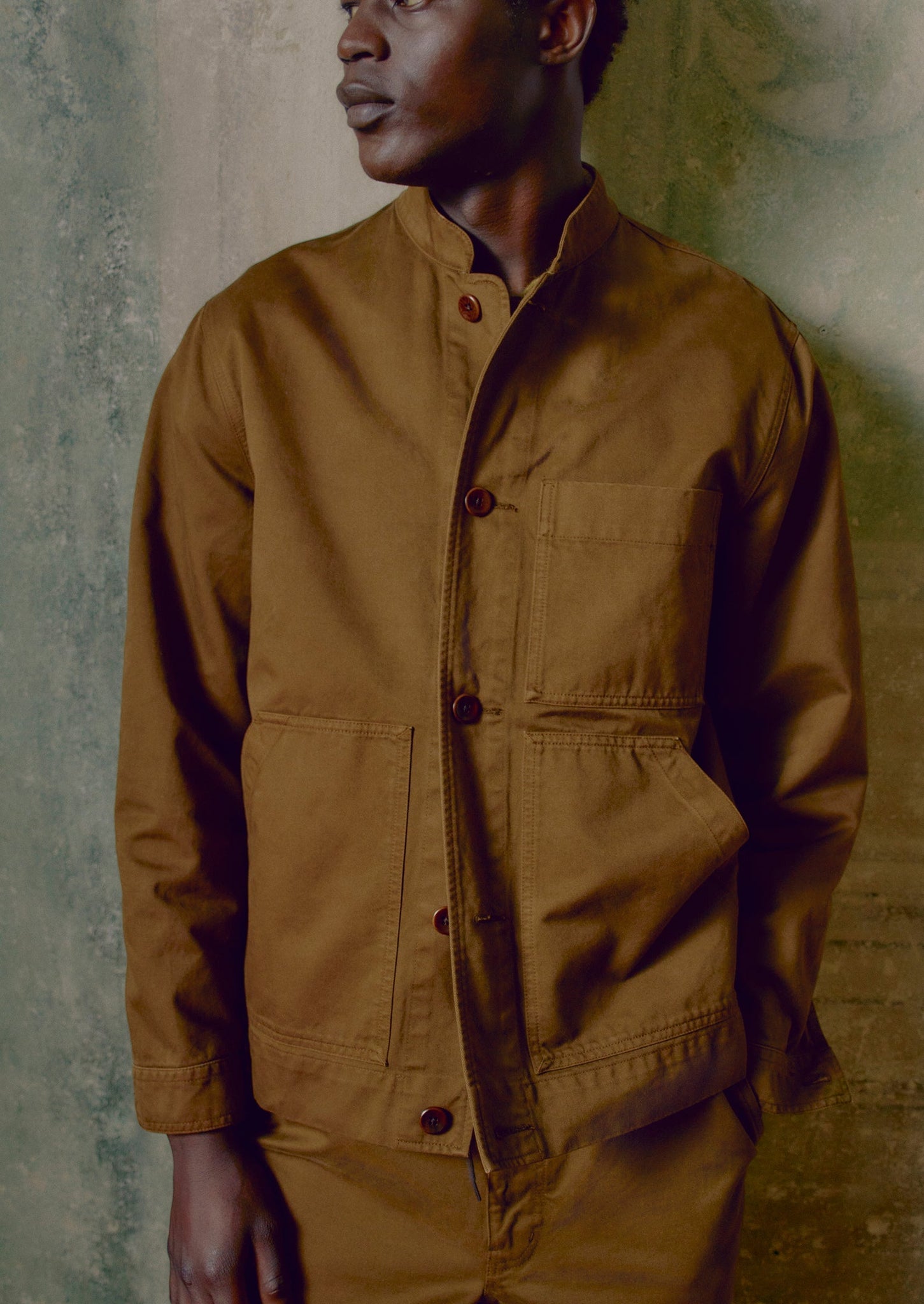 Garment Dyed Cotton Twill Jacket | Bronze
