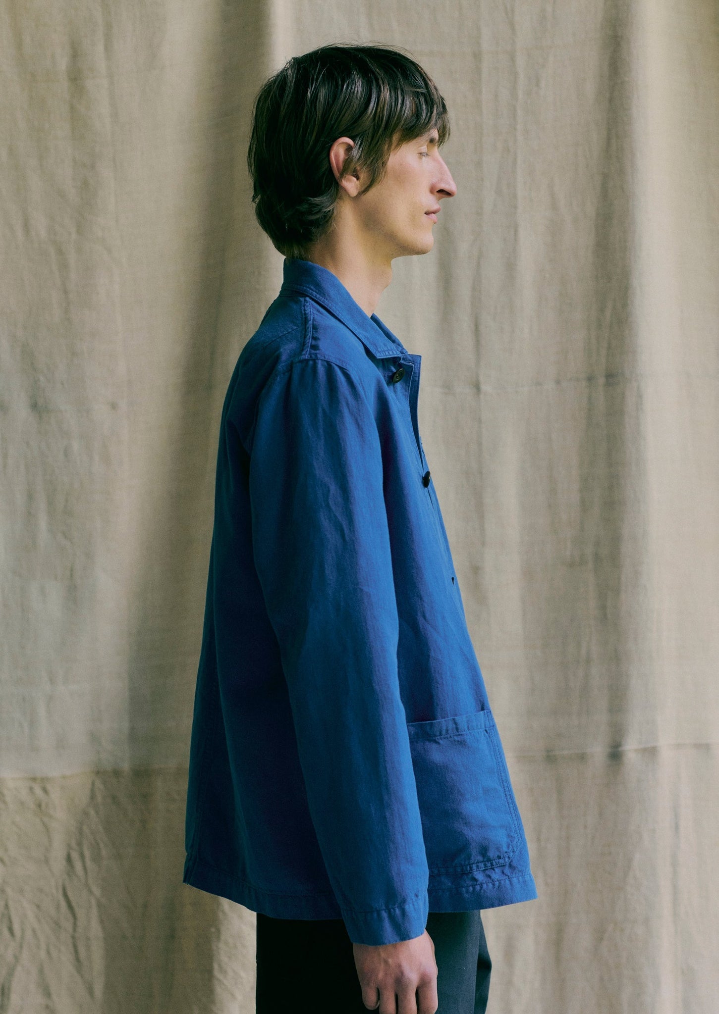 Arlo Garment Dyed Herringbone Jacket | Delft