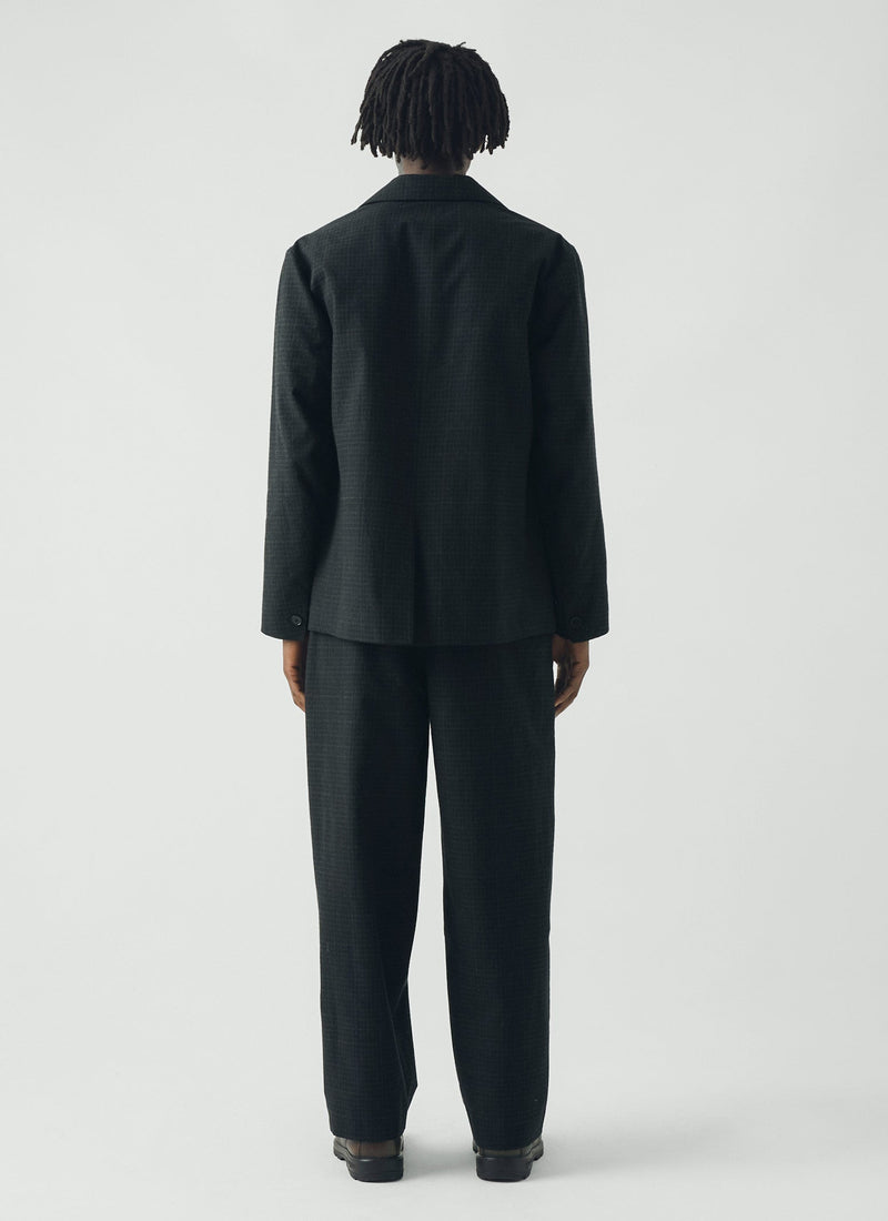 Sketch Check Cotton Wool Jacket | Slate