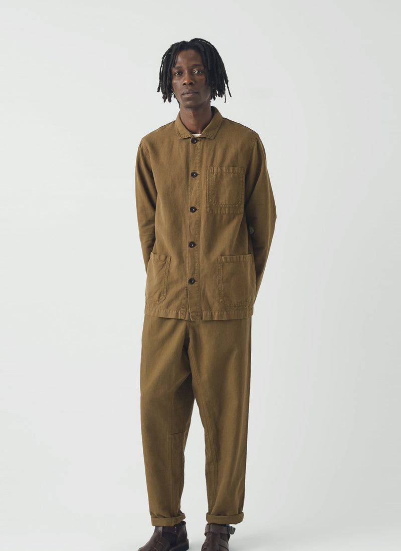 Arlo Garment Dyed Herringbone Jacket | Woodland Green