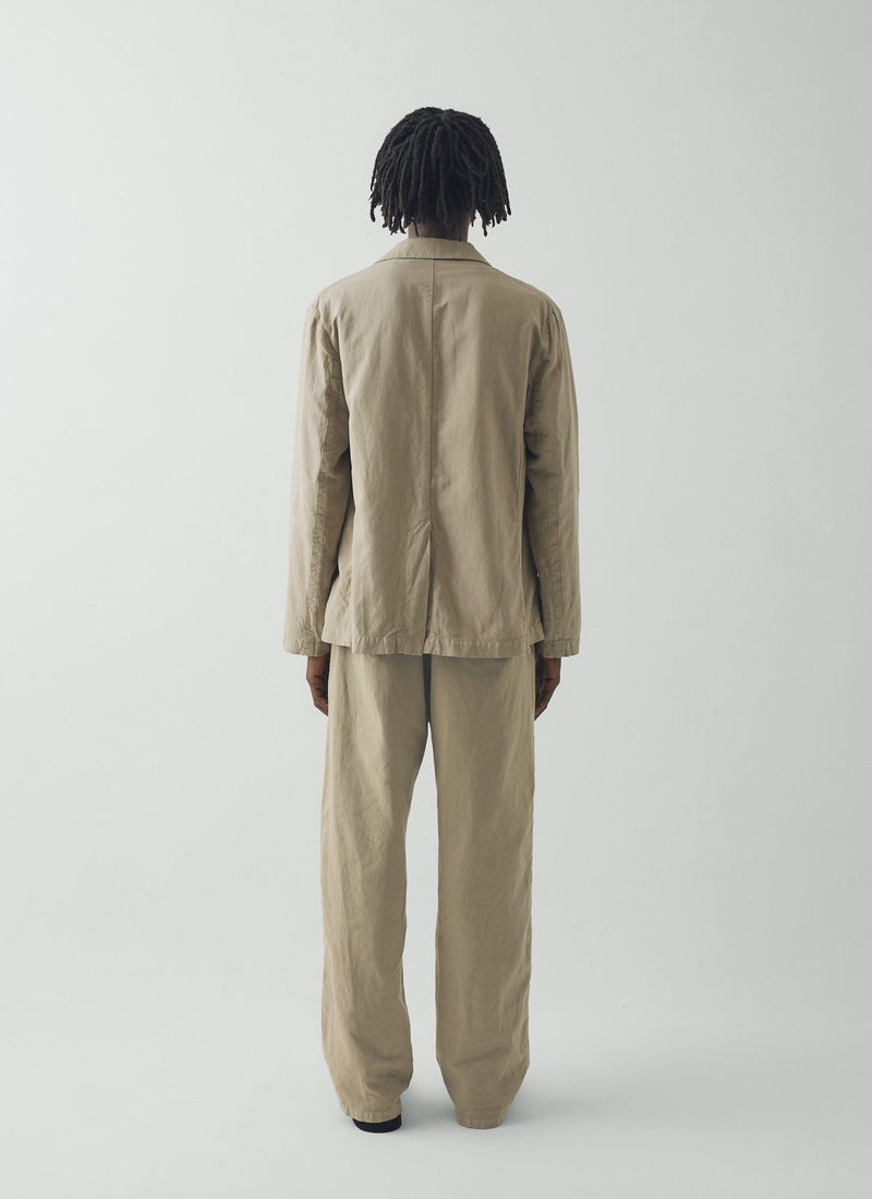 High Break Cotton Linen Blazer | Salt