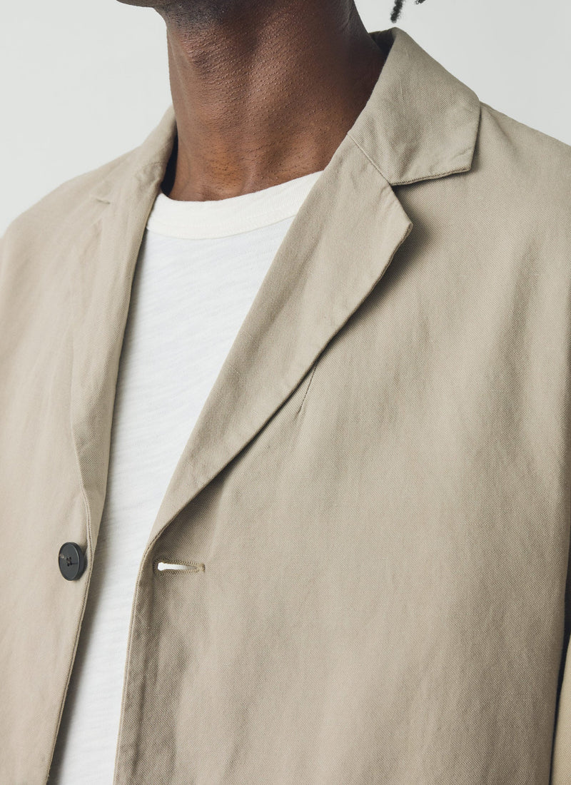 High Break Cotton Linen Blazer | Salt
