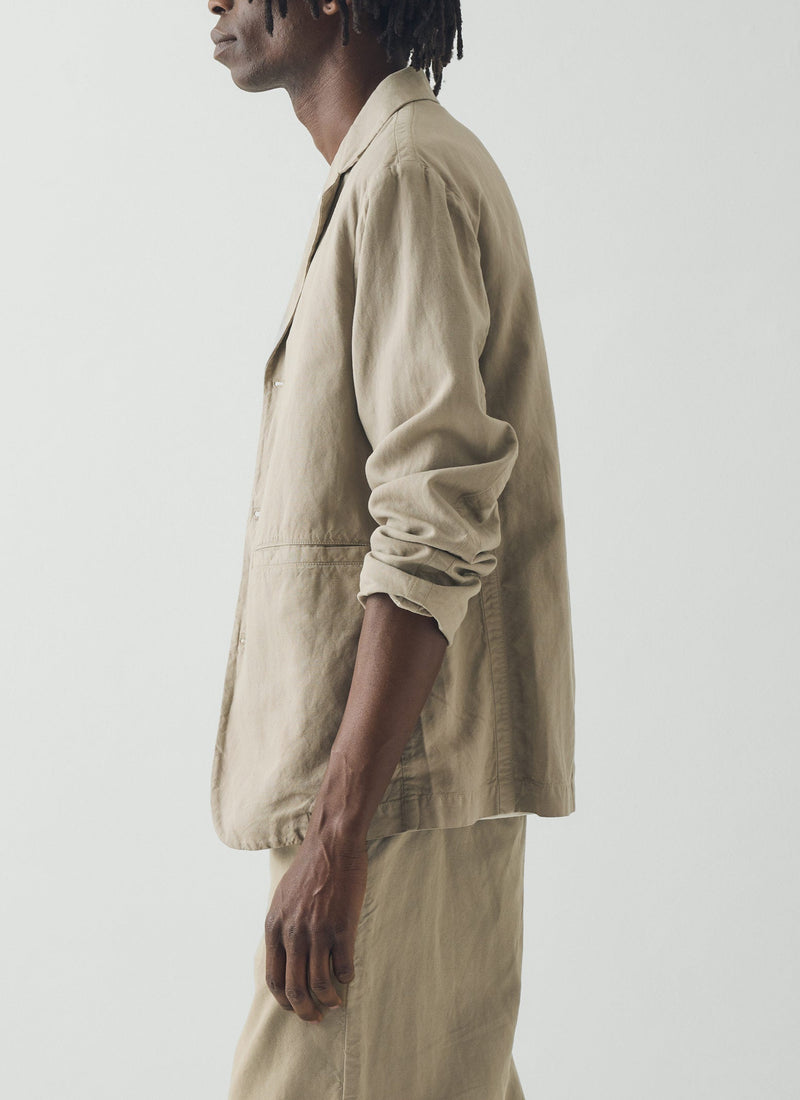 High Break Cotton Linen Blazer | Salt
