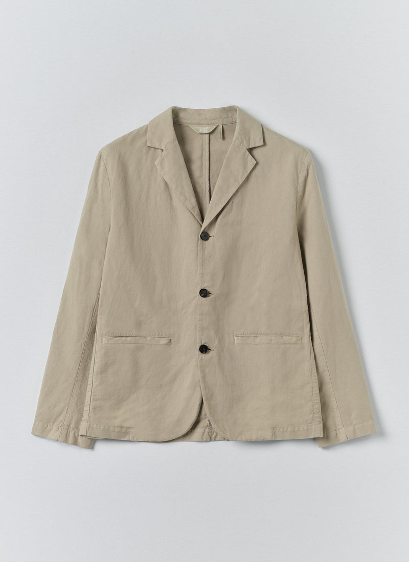 High Break Cotton Linen Blazer | Salt