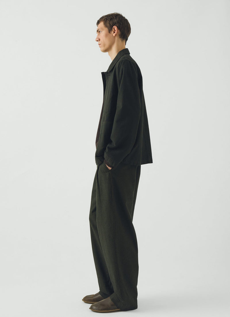 Unstructured Overdyed Micro Houndstooth Jacket | Grey Olive