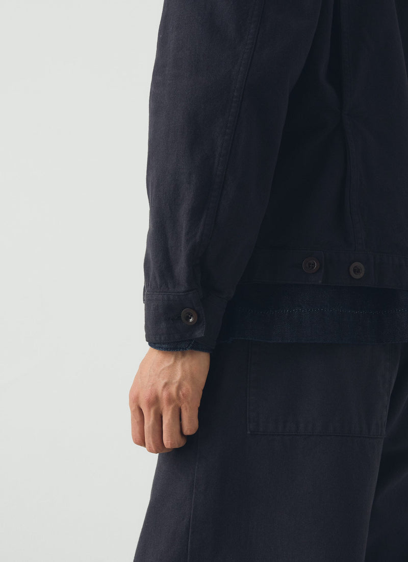 Garment Dyed Cotton Short Jacket | Dark Steel