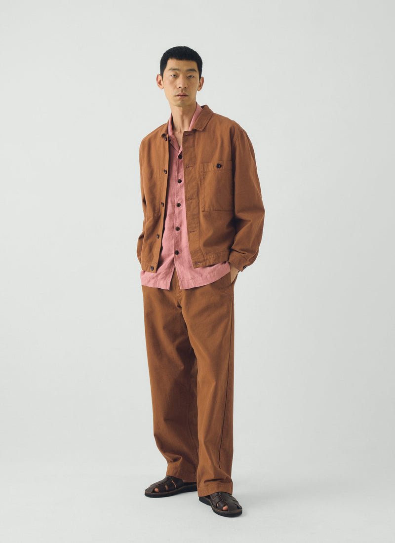 Garment Dyed Cotton Short Jacket | Brown Anise