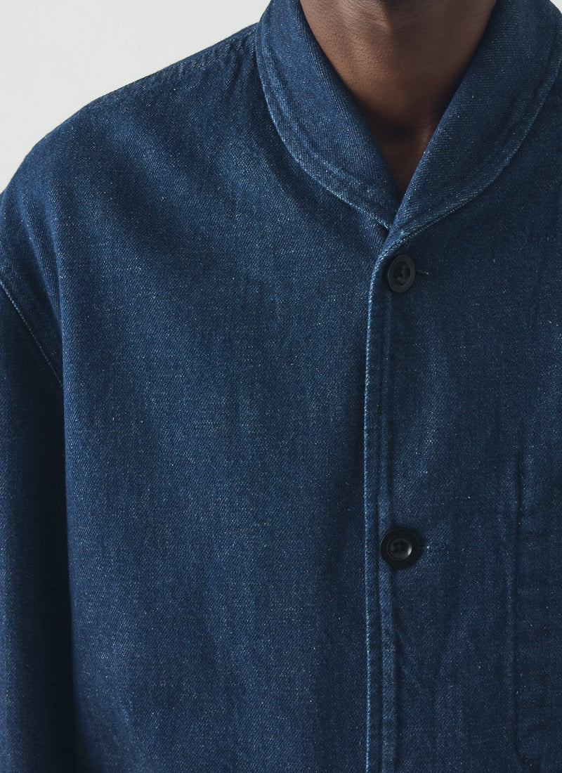 Cotton Linen Denim Jacket | Indigo