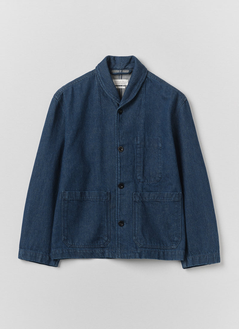 Cotton Linen Denim Jacket | Indigo