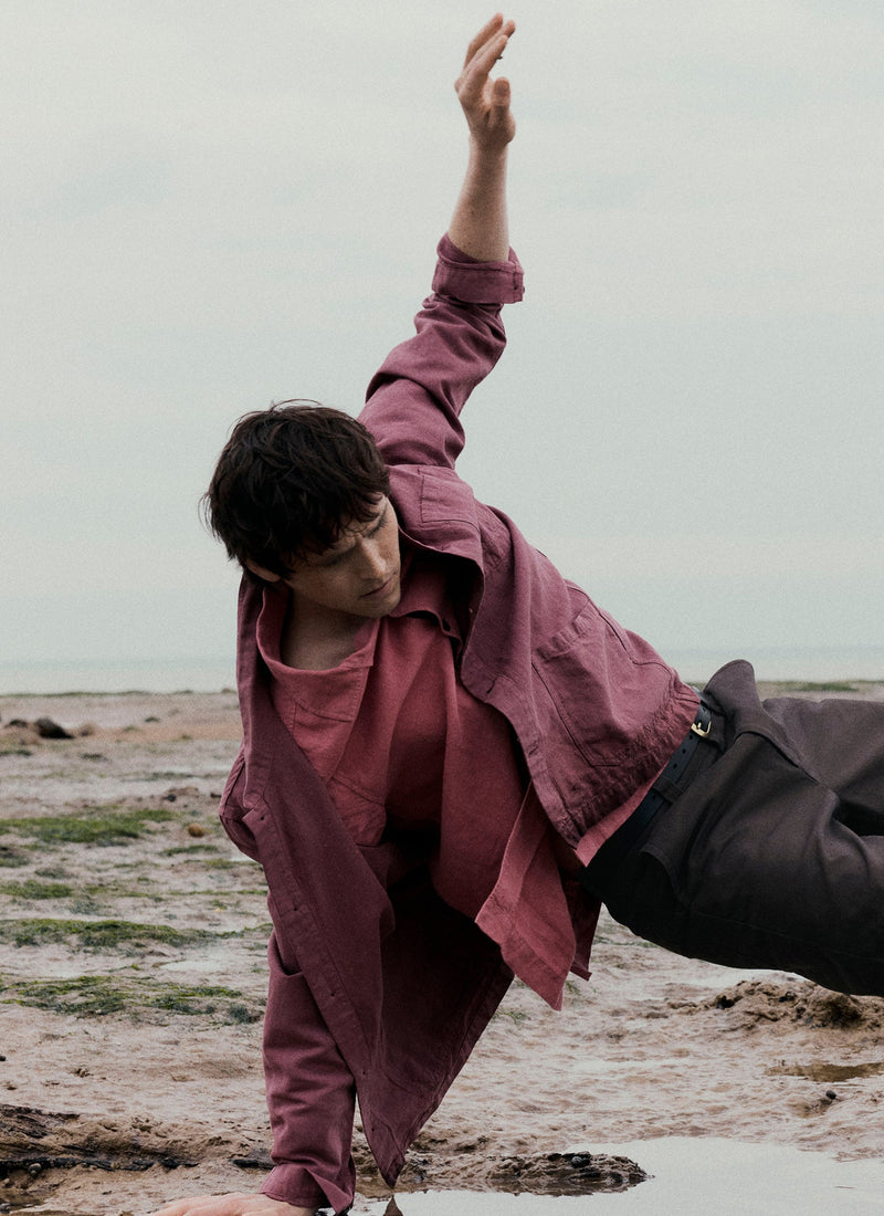 Arlo Garment Dyed Herringbone Jacket | Mauve