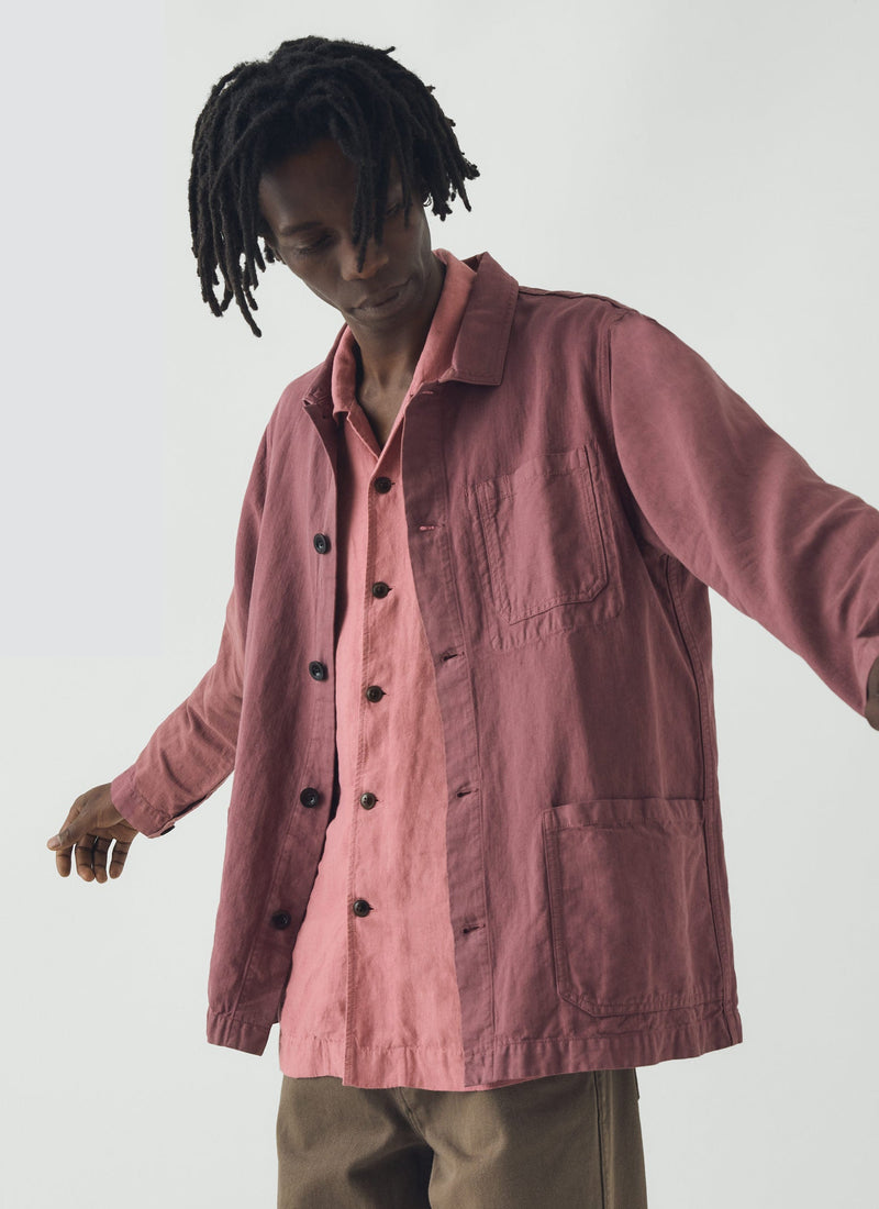 Arlo Garment Dyed Herringbone Jacket | Mauve